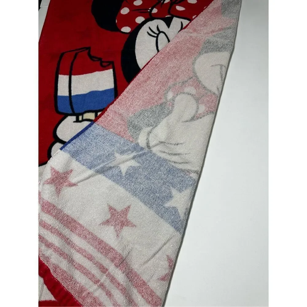 2015 Kohls/Disney Jumping Beans Beach Towel Mickey Mouse American Flag 26” X 53”